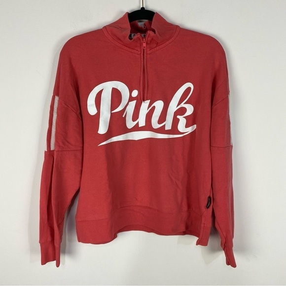 PINK Victoria's secret quarter zip pullover sweatshirt Pink - Picture 1 of 3